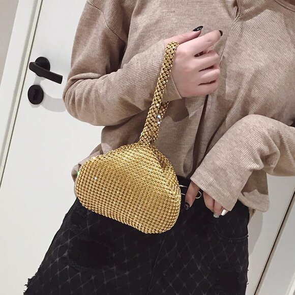 Hand Bags Purses for Women Rhinestone Bag Clutch Purses Party Wedding - Picture 5 of 6